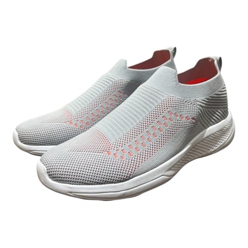 Image of Men's Slip-On Walking Shoes with Breathable Knit Mesh Upper | Lightweight Cushioned Sole Casual Sneakers | Sock-Style Flexible Comfort Shoes for Walking, Travel & Light Sports