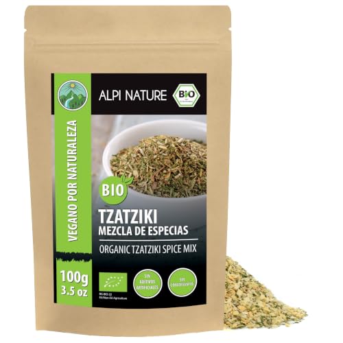 Alpi Nature Condimento Orgánico para Tzatziki 100g, Especias Griego para Gyros, Tzatziki y Untables