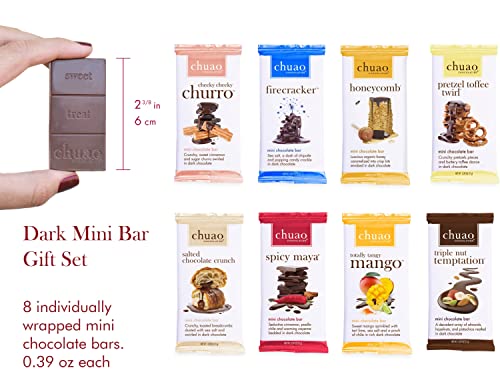 Chuao Chocolatier Chocolate Mini Gift Box | Gourmet Chocolate Assorted Bars European No Preservatives | For Gift Baskets, Christmas, Valentines Day, Gifts for Women, Men, Birthday, Thank You, Care Package (Dark Chocolate, 8 Bars)