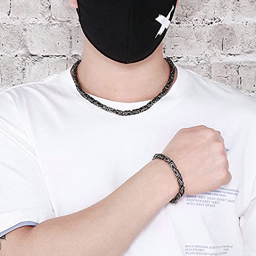 Collier chaîne maille royale robuste pour look moto punk 6mm - 2