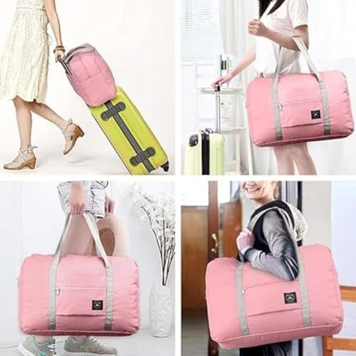 HEXAHOME Travel Foldable Nylon Duffle Tote Bag - Portable Waterproof Lightweight Carry On Luggage Sport Folding Duffle Bag Weekender Overnight Gym Sports Bag for Women's Girl(Multicolor) 3 419fFIy7aEL