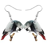 graupapagei kaufen bremen Material: Acryl AdronQ Ohrringe Ohrstecker Ohrhänger  Acryl Graupapageien Vogel Ohrringe Drop Dangle Tierschmuck Für