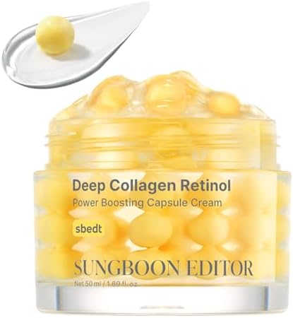 SUNGBOON EDITOR SUNGBOON EDITOR Deep Collagen Retinol Capsule Cream, Firm-Looking Moisturizer for Fine Lines & Dry Skin, with Copper Peptide, White Spicules & Adenosine, Korean Skincare, 1.69 fl oz 47