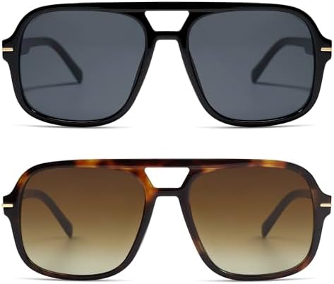 Retro Trendy Square Aviator Sunglasses Womens Mens AR82173