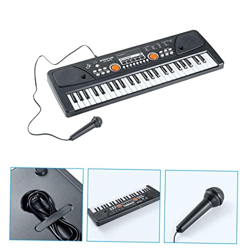 Totority 1 セット 49鍵キーボード 電子 楽器 piano key 音楽知育 ピアノ学習おもちゃ 便利なピアノのおもちゃ 絶妙なピアノのおもちゃ 鍵盤ピアノ プラスチック Black