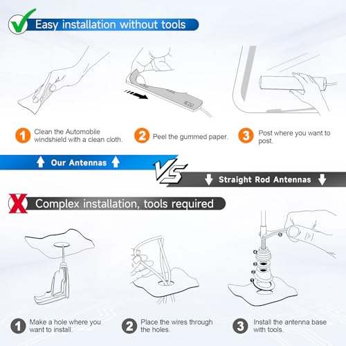 Eightwood GSM 4G LTE Antenna 3dBi SMA Male Connector Glass Mount + 3 Adappters SMA to BNC/TS9/RP-SMA Adapter for 2G 3G 4G Router Wirelees Wifi DAB DAB+ Car Vehicle Radio Cell Phone - Image 4