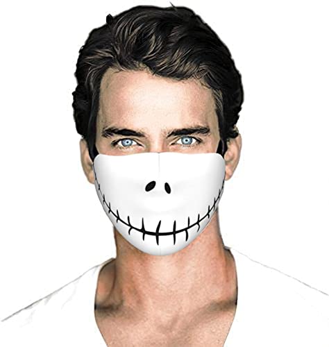 5Pcs Halloween Face Cover Mask With 10 Filters Bandana Adjustable Reusable Windproof Dustproof Balaclava For Men Women Adults #TOP2