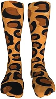 702 Unisex Work Socks Leopard Print Athletic Socks Sustainable Office Socks Nonslip Sports Socks For Women Outdoor 50Cm