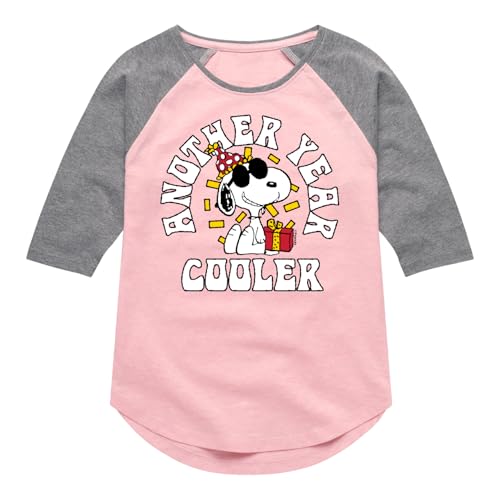 Peanuts - Snoopy and Friends Birthday - Toddler and Youth Girls Shirt Tail Raglan Graphic T-Shirt