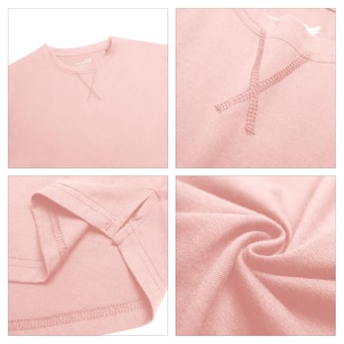 Mens 3 Pack Plain Cotton Shirts Short Sleeve Casual Crew Neck T-Shirts Hipster Hip Hop Longline Tees Shirts Drop Cut Curved Hem Shirt (BKWTPK XL)