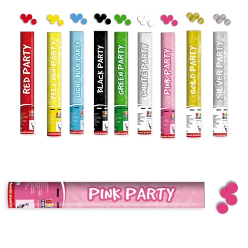 Sparacoriandoli Colorati per Eventi, Feste, Compleanni e Cerimonie, Lunghezza 40 cm (Rosa)