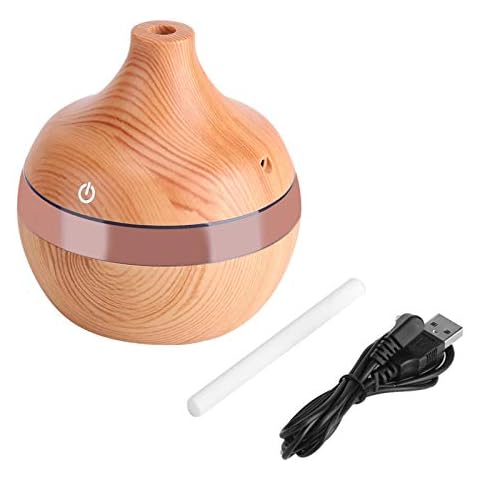 Telituny Humidificador Aroma-USB LED Touch Grano de Madera Cover