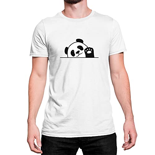 Camiseta Panda Acenando Camisa Fofo Cute Divertido Unissex Cor:Branco;Tamanho:G