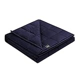 ZonLi Weighted Blanket Adult 20 lbs(60''x80'', Queen Size), Navy Blue Weighted Blanket for Adults, 100% Cotton Material with Glass Beads