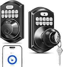 TEEHO Smart Door Knob with Keypad + TEEHO WiFi Smart Lock, Auto Lock, Easy Installation for Front Door, Bedroom, Rental, Matte Black