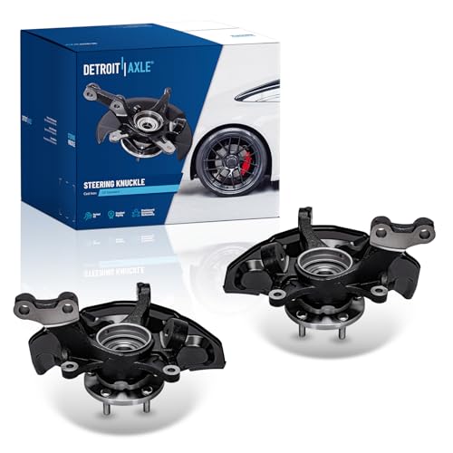 Image of Detroit Axle - 2.4L Front 2pc Steering Knuckles for 2007 2008 2009 Toyota Camry, 2 Steering Knuckles & Wheel Bearing Hubs Assembly Replacement