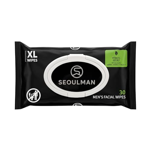 Seoulman Face Wipes for Men – All-In-One Skincare Cleansing Wipes with Niacinamide, Cica &...