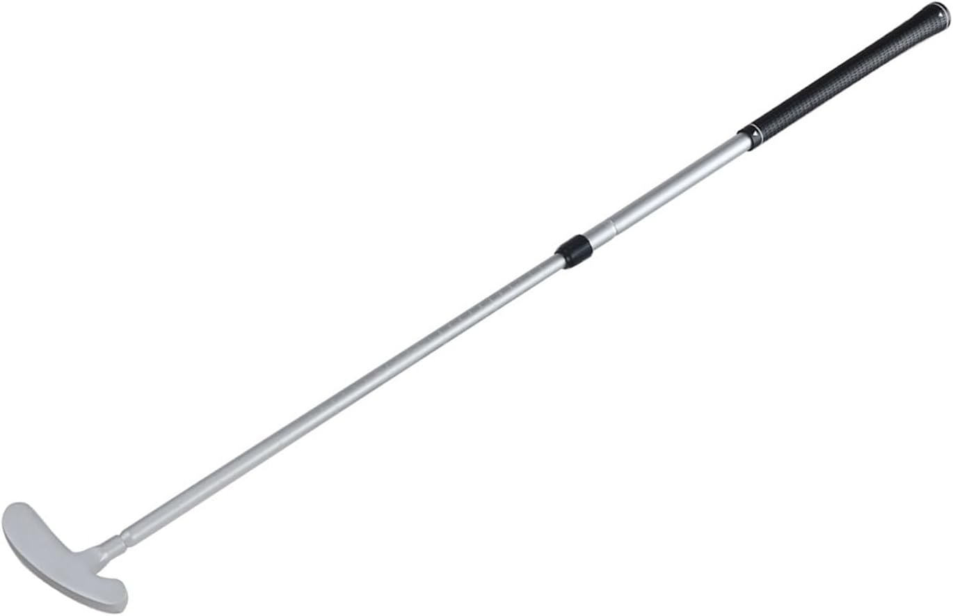 Left Right Handed Telescoping Putter Solid Head Silicones Grip Light Weight Aluminum Shafts for Improved Swing Accuracy Weatherproofed Golf Practice Tool