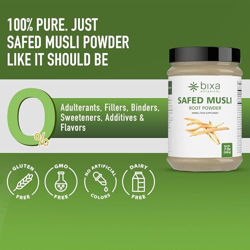 Image of bixa BOTANICAL Safed Musli Powder, Chlorophytum Borivilianum, 7 oz, 200 g