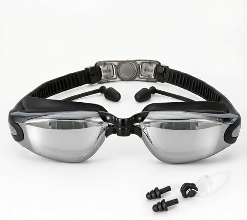 BEEWAY Schwimmbrille, Premium bequem Swim Google befestigt 2, Anti Nebel UV-Schutz Objektive Voll verstellbar für Erwachsene Herren Frauen und Kinder 8 +