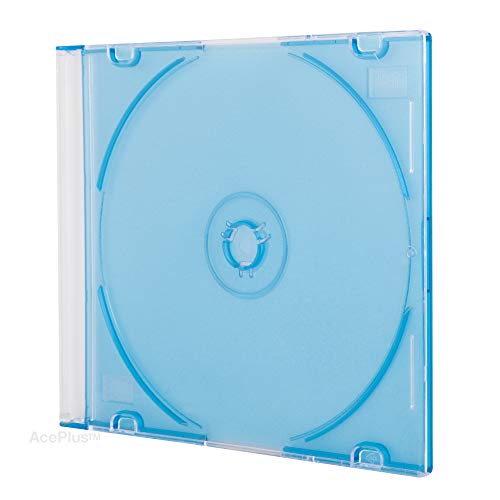 Aceplus Ultra-Slim Single Disc Cd Jewel Cases In 5Mm Slimline Thickness In Blue (25-Pack) #TOP1