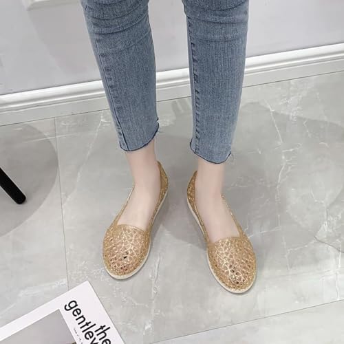 Image of Women's Jelly Sandals Ballet Shoes Slip On Flats Hollow Out Loafers