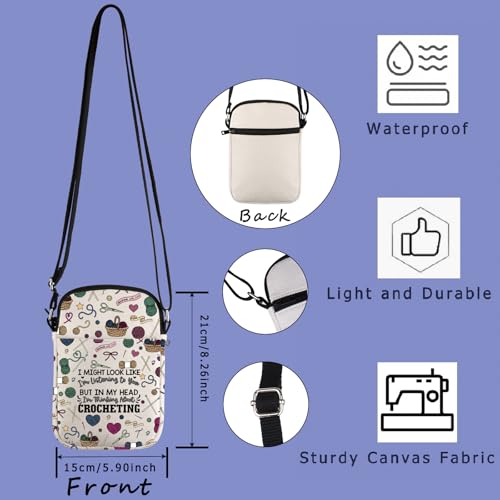 In My Head I Am Thinking About Crocheting Gift Crochet Gift Yarn Crocheter Gift Knitting Crossbody Bag2