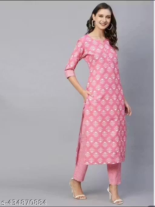 Image of Women's Gown Printed Kurti with Dupatta Set, Soft Crepe Fabric Outfit