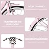 26 Inch Foldable Beach Cruiser Bike Womens Bicycle with Basket, 7 Speed Bikes for Women, Womens Bike Commuter Bicycle for Adult, Dual V-Brake Complete Cruiser Bikes, 330lbs Capacity (Pink) #2