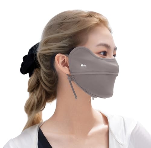 BENEUNDER UV Sun Protection Face Cover/Neck Gaiter Scarf UPF50+ Breathable Cooling for Summer Outdoor Activities Reusable Dark Gray for Face