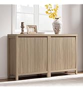 SICOTAS Sideboard Buffet Cabinet with Storage, Fluted Credenza Console Cabinet with Adjustable Sh...