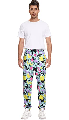 Retro 80S 90S Men's Jogger Sweatpants Vintage Jogger Pants Outfit For Men Funny Sports Trousers Casual Workout Pants (80S, X-Large) #TOP5