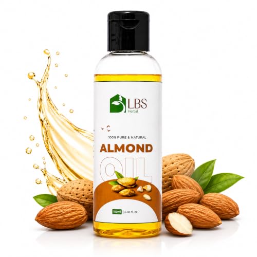 Image of Pure Sweet Almond Oil 100% Extra Virgin Cold Pressed | Natural Carrier Oil for Hair, Skin & Body Massage | Deep Moisturizing Hair Oil for Soft & Healthy Looking Hair | 100ml (Pack of 1)