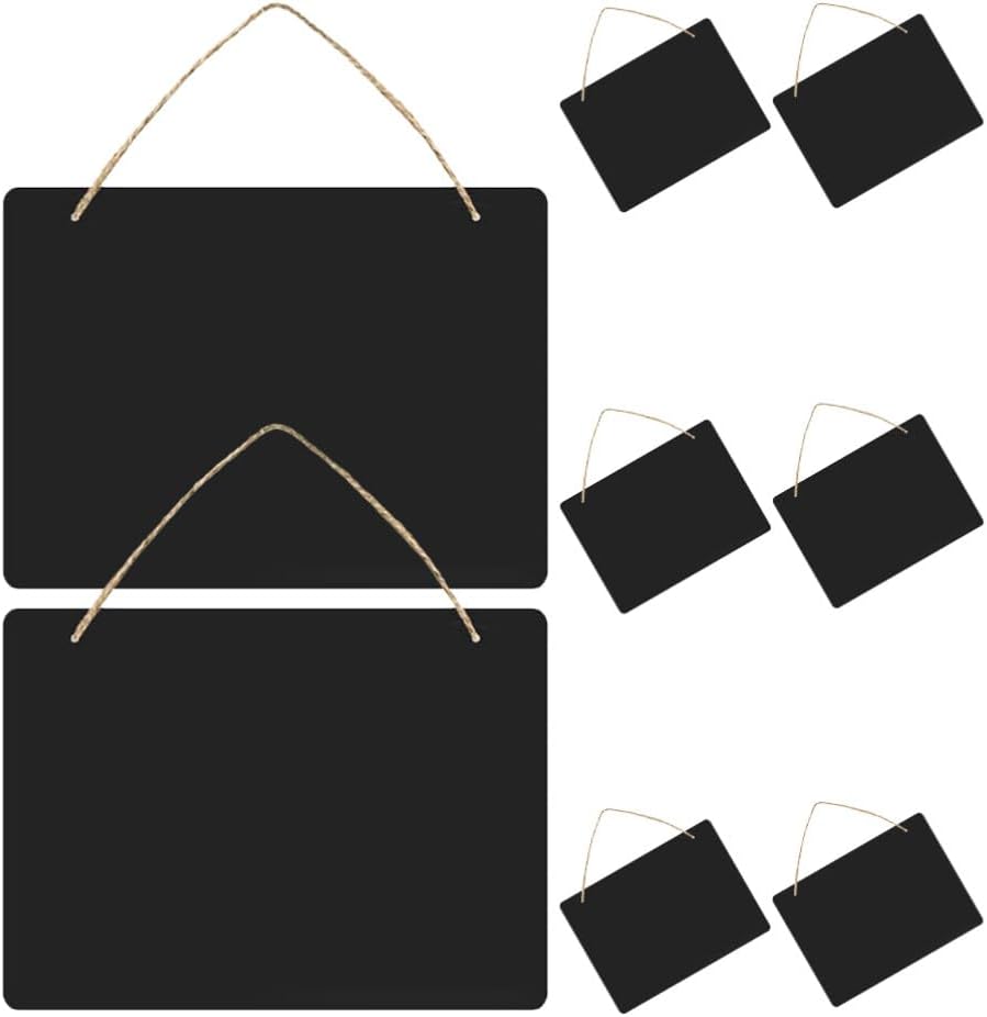 Hanging Chalkboard Sign 8pcs Wooden Price Tag Boards Wood Message Board Set