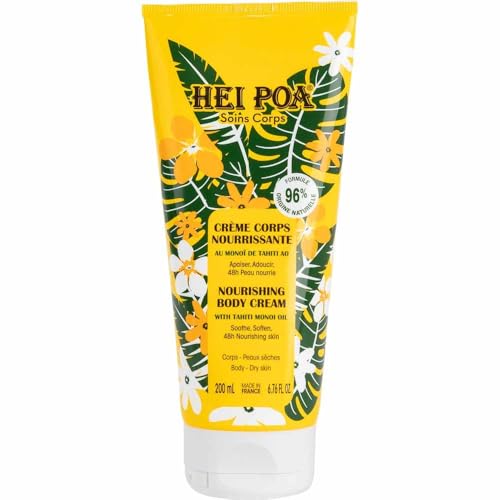Hei Poa Crème Corps Nourrissante Monoï 210ml pour Peau Sèche à Très Sèche