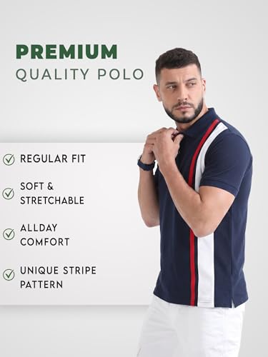 Image of fanideaz Branded Mens Half Sleeve Cotton Striped Polo T-Shirt for Mens || Polo Tshirt for Men || Branded Tshirt for Men