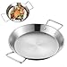 Stylish Double Handle Flat Bottom Paella Pot Stainless Steel for All Your Cooking Needs (32CM)