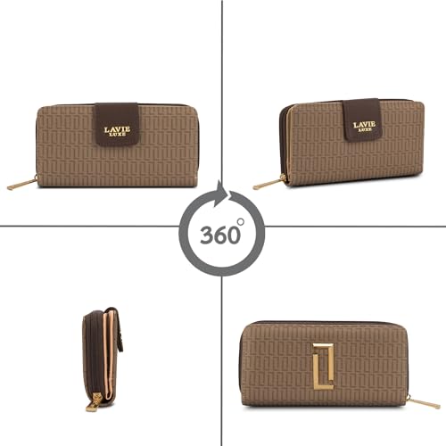 Image of Lavie Luxe Women's Mono Mia25 Bifold Zip Wallet |Gift For Ladies
