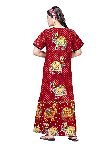 Image of PNAEONG Women Cotton Maxi Sleepwear