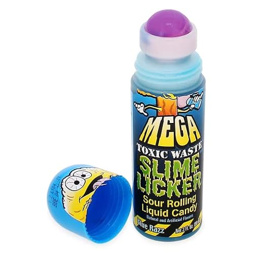 4 Pack Slime Licker Candy Toxic Waste - 2 Strawberry And 2 Blue Razz Liquid Lickers For Tik Tok Challenge, 2 Ounces Each With Nosh Pack Pocket Mints #TOP5