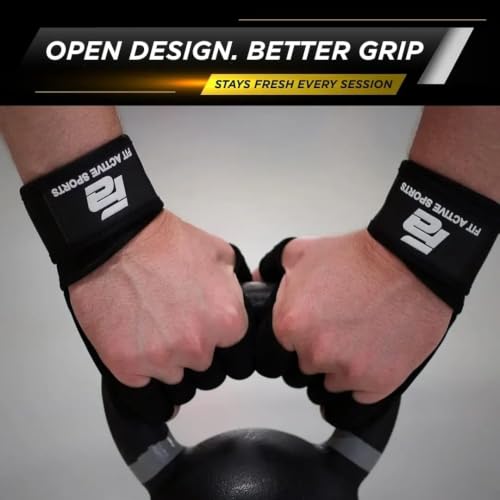 Image of Weight Lifting Workout Gloves with Built-in Wrist Wraps for Men and Women - Great for Gym Fitness, Cross Training, Hand Support & Weightlifting. (X-Large, Black)