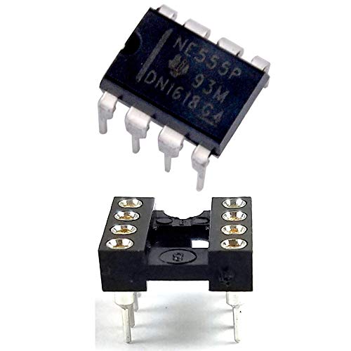 Juried Engineering NE555P Single Precision Timer IC 555 & 8 Pin DIP Machined Round Sockets Breadboard-Friendly (Pack of 5)