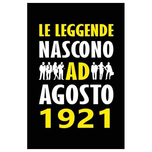 Le Leggende Nascono ad Agosto 1921: Quaderno appunti personalizzato ideale come pensiero speciale e divertente per lui o lei