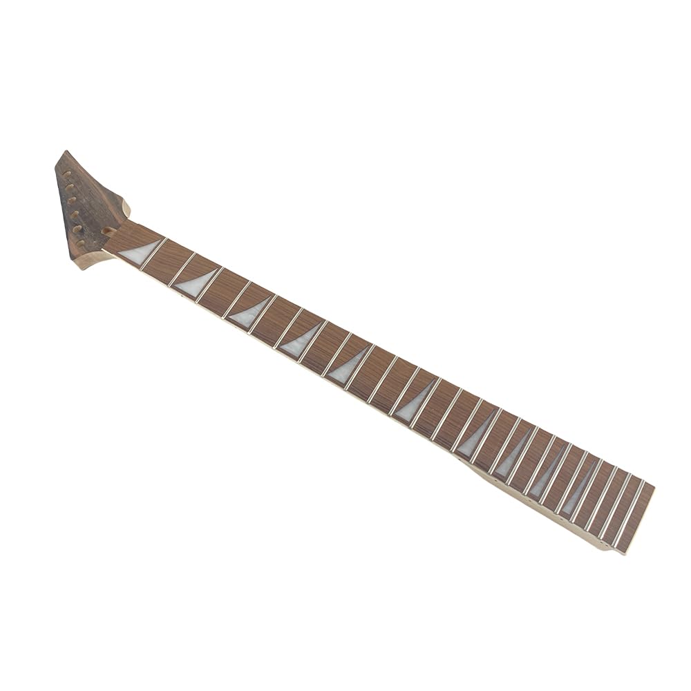 Yinfente Sostituzione del collo della chitarra elettrica 24 tasti 25,5 pollici acero legno di palissandro tastiera (acero-palissandro)