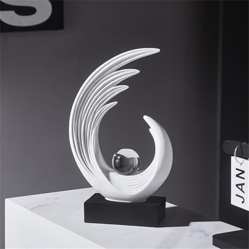 Escultura abstracta decorativa de resina blanca miniatura 4