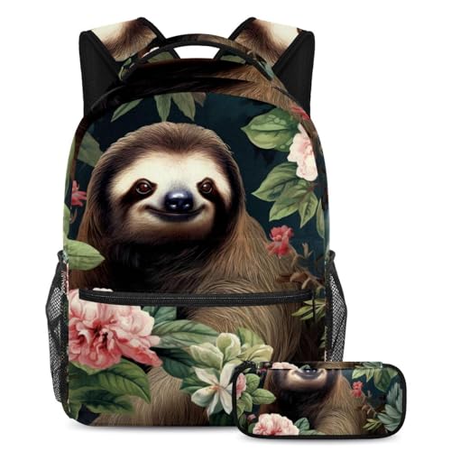 Sac à dos paresseux avec trousse assortie pour garçons et filles