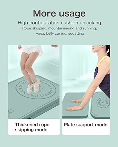 Knsbk Rope Skipping Sports Shockproof Exercise Mat, All-Purpose Extra Thick High Density Anti-Tear Exercise Yoga Mat, Non Slip Jump Rope Mat For Indoor And Outdoor In Light Green #TOP5