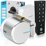 Tedee GO2 Alu Smart Lock WiFi con cilindro Exxo Smart, Bridge e tastiera Keypad PRO, serratura elettronica con impronta digitale e codice, accesso remoto, compatibile con Alexa e Google
