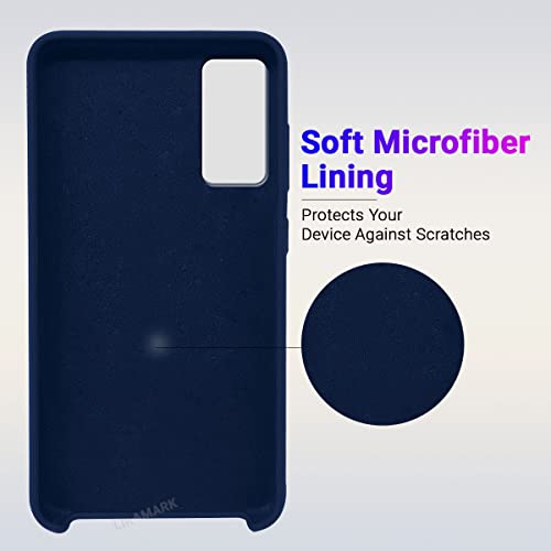 Image of LIRAMARK Liquid Silicone Soft Back Cover Case for Samsung Galaxy Note 20 (Midnight Blue)