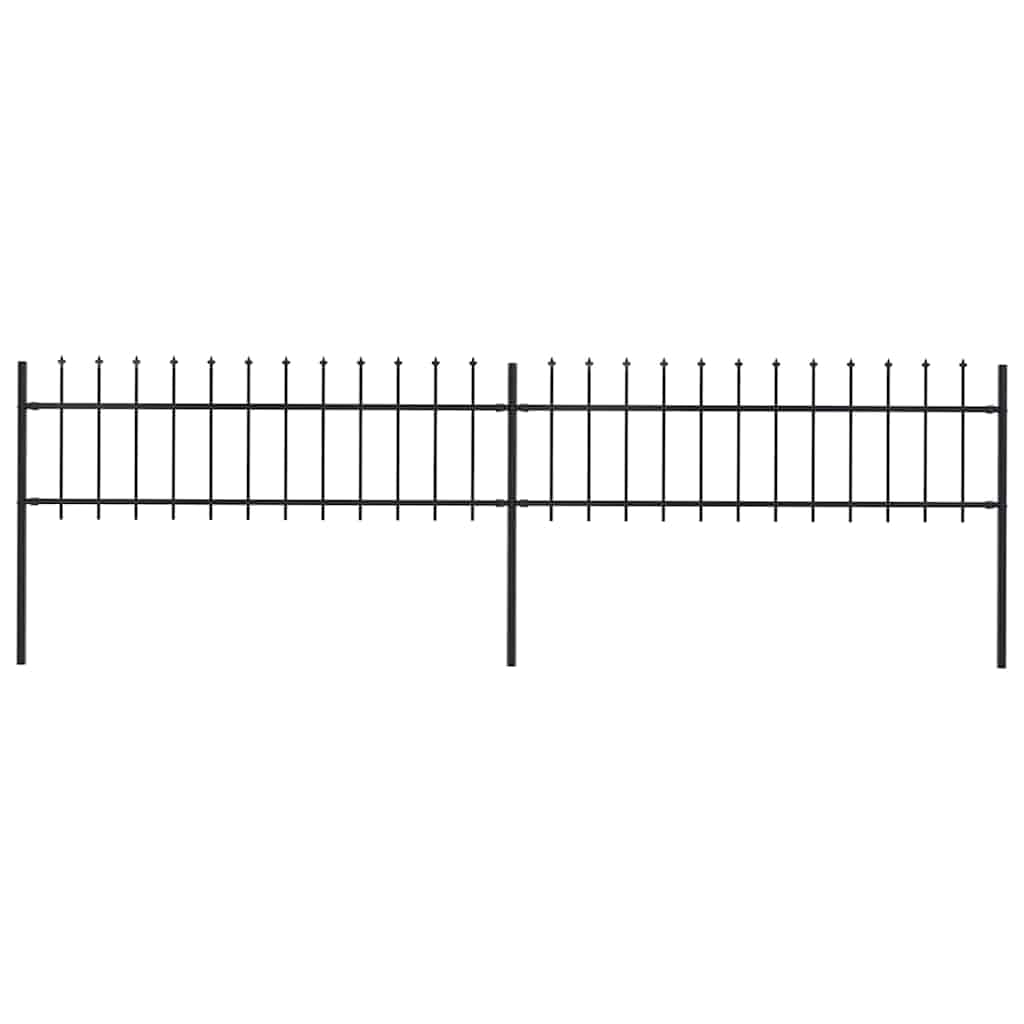 vidaXL Garden Fence with Spear Top Steel 337x60 cm Black โ image 1